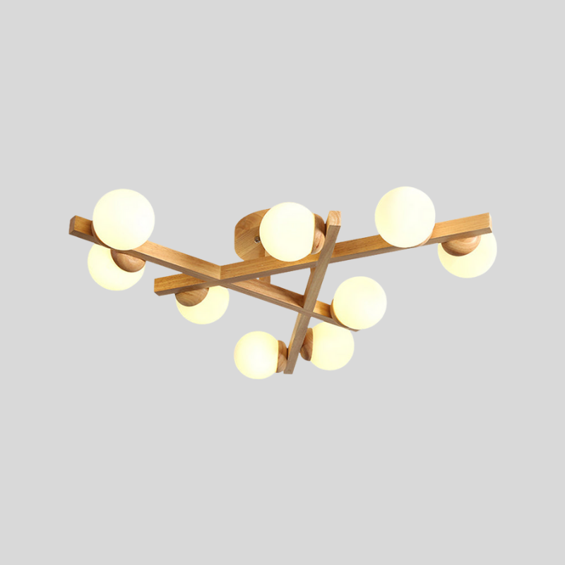 Bois Croisé | Lustre Plafond Moderne Multi-Ampoules Pour Chambre | Valuna