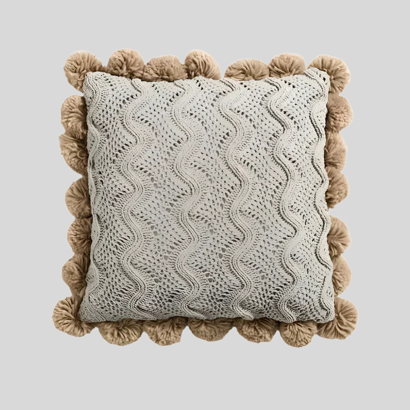 TasselNest | Housse De Coussin Décorative Avec Pompons Élégants | Valuna