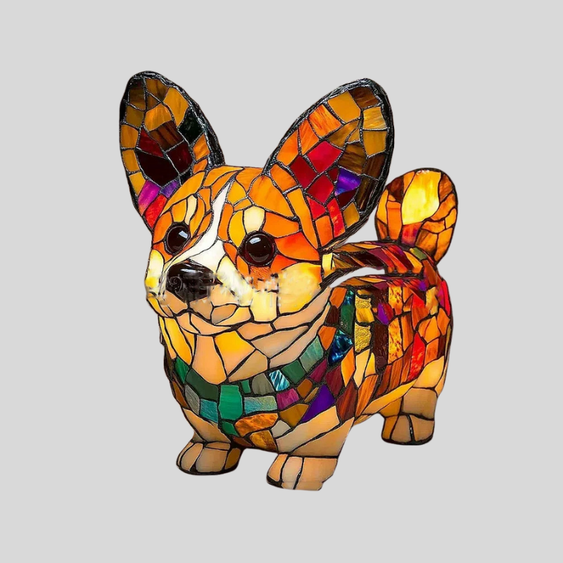 Art Nouveau | Lampe De Table En Verre Sculpté Chat Et Chien | Valuna