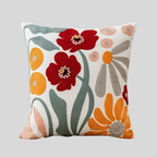 Fleurs Brodées | Coussin Décoratif Élégant | Valuna