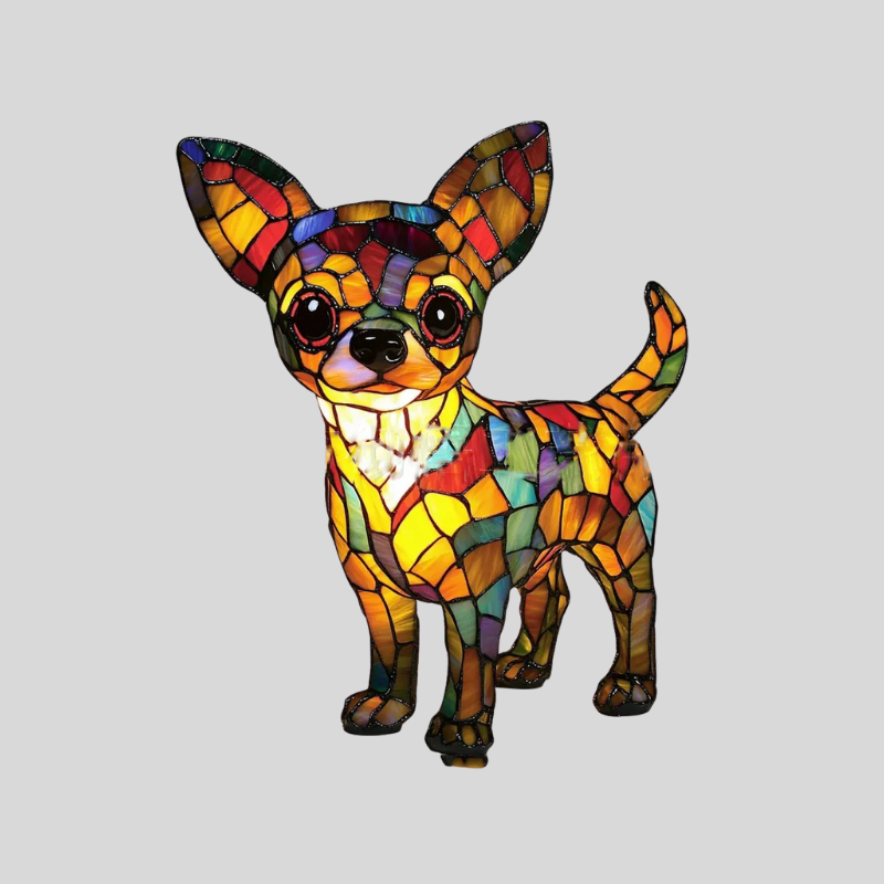 Art Nouveau | Lampe De Table En Verre Sculpté Chat Et Chien | Valuna