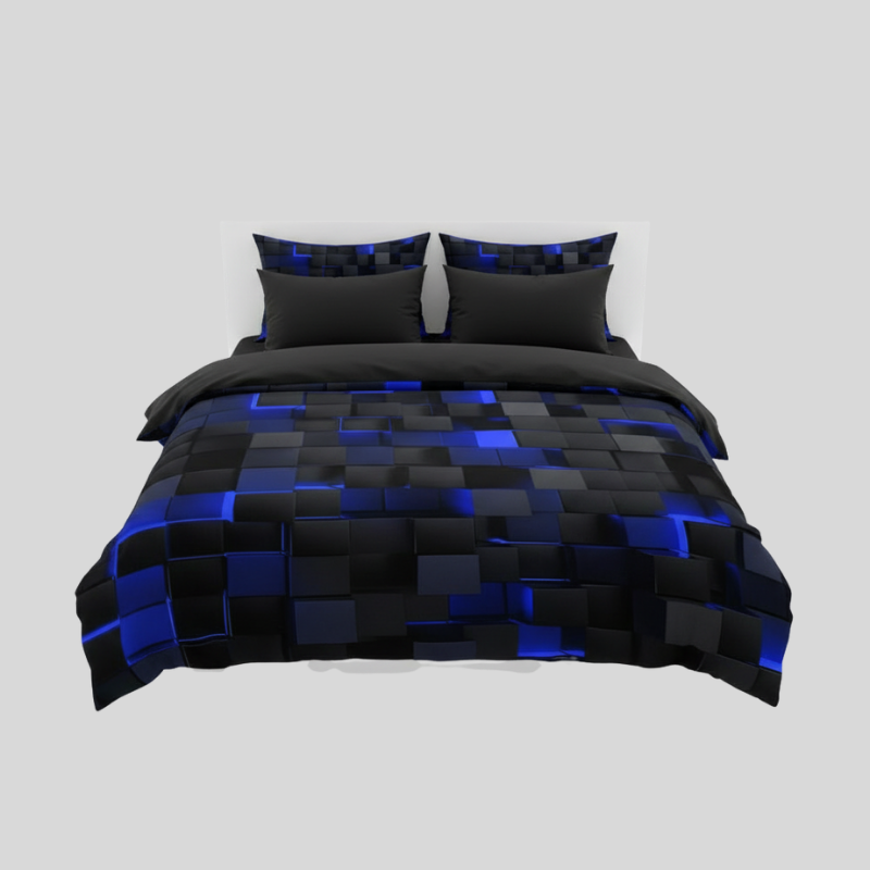 Raster Néon | Ensemble De Housse De Couette 3D Moderne Et Léger | Valuna