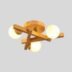 Bois Croisé | Lustre Plafond Moderne Multi-Ampoules Pour Chambre | Valuna