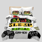 Ensemble De Literie Gamepad Housse En Microfibre Douce Pour Enfants Avec Fermeture Éclair - Valuna