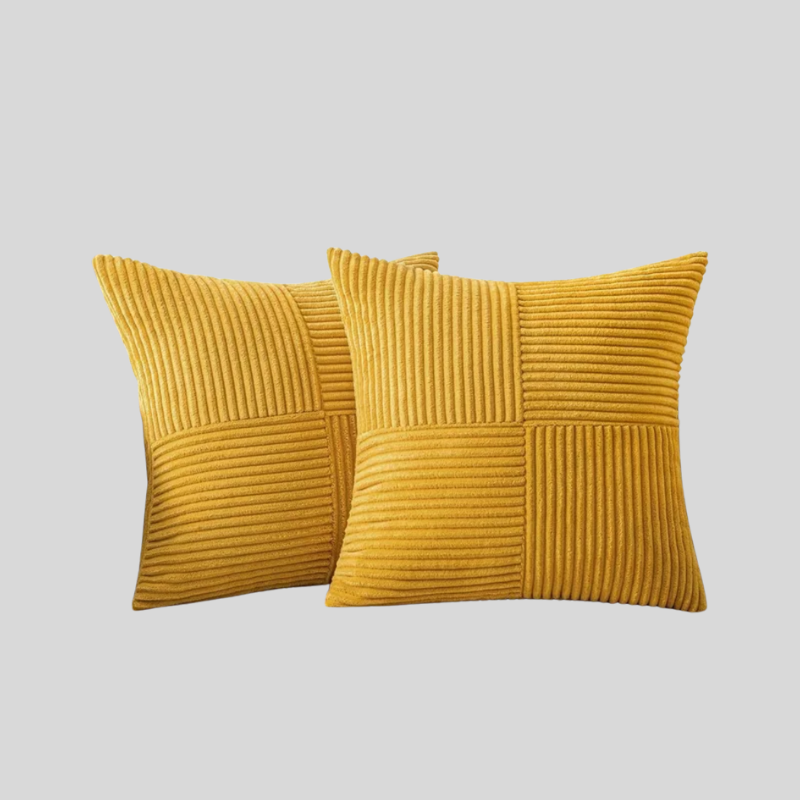 Velours Patchwork | Coussin En Velours Côtelé Au Style Raffiné | Valuna