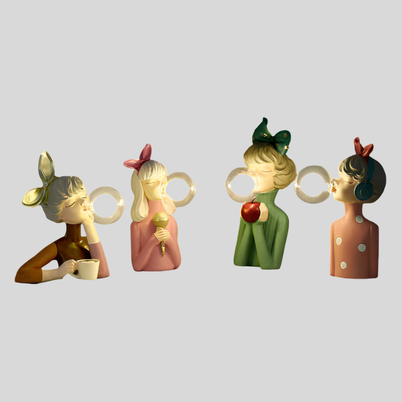 BubbleFairies | Lampe De Table Avec Quatuor De Statues Féeriques | Valuna