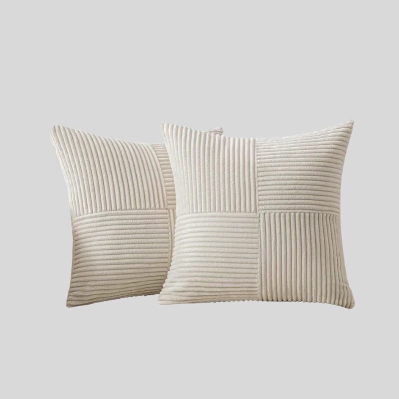 Velours Patchwork | Coussin En Velours Côtelé Au Style Raffiné | Valuna