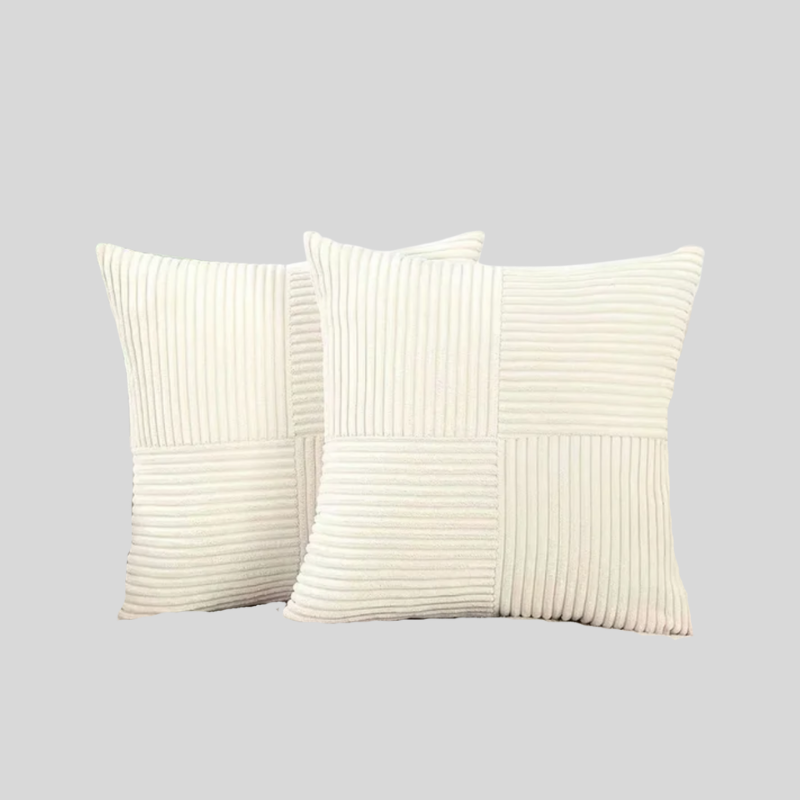 Velours Patchwork | Coussin En Velours Côtelé Au Style Raffiné | Valuna