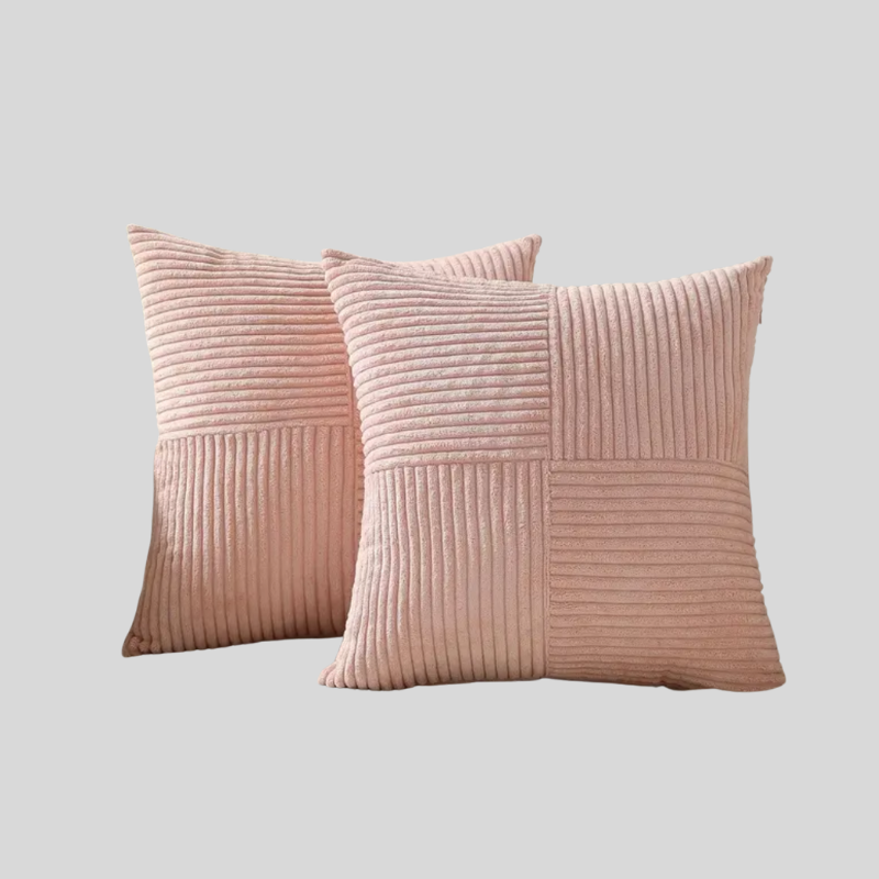 Velours Patchwork | Coussin En Velours Côtelé Au Style Raffiné | Valuna