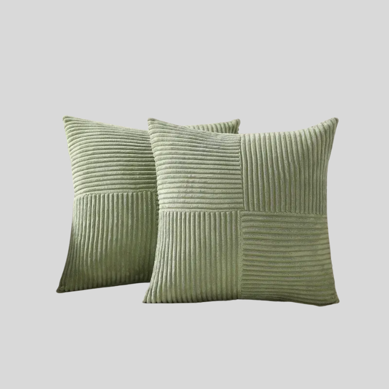 Velours Patchwork | Coussin En Velours Côtelé Au Style Raffiné | Valuna