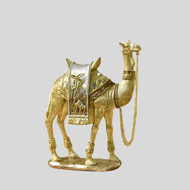 Desert Majesty | Figurine De Chameau Avec Selle Ornée Et Finition Élégante | Valuna