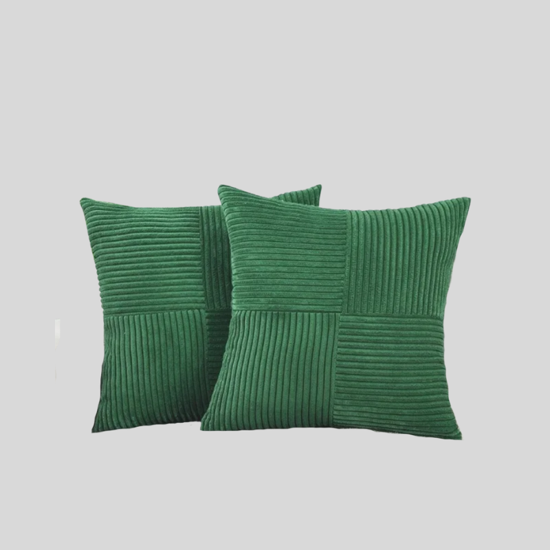 Velours Patchwork | Coussin En Velours Côtelé Au Style Raffiné | Valuna