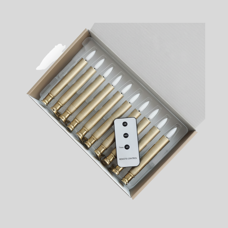 Bougies Led Dorées | Ensemble Décoratif De Noël Élégant | Valuna