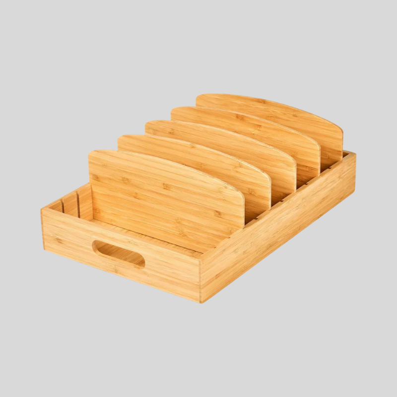 Organiseur En Bambou | Rangement De Couvercles Gain De Place Pour Cuisine | Valuna