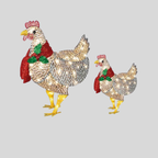 Poulet Lumineux | Décoration De Noël Avec Écharpe Festive | Valuna