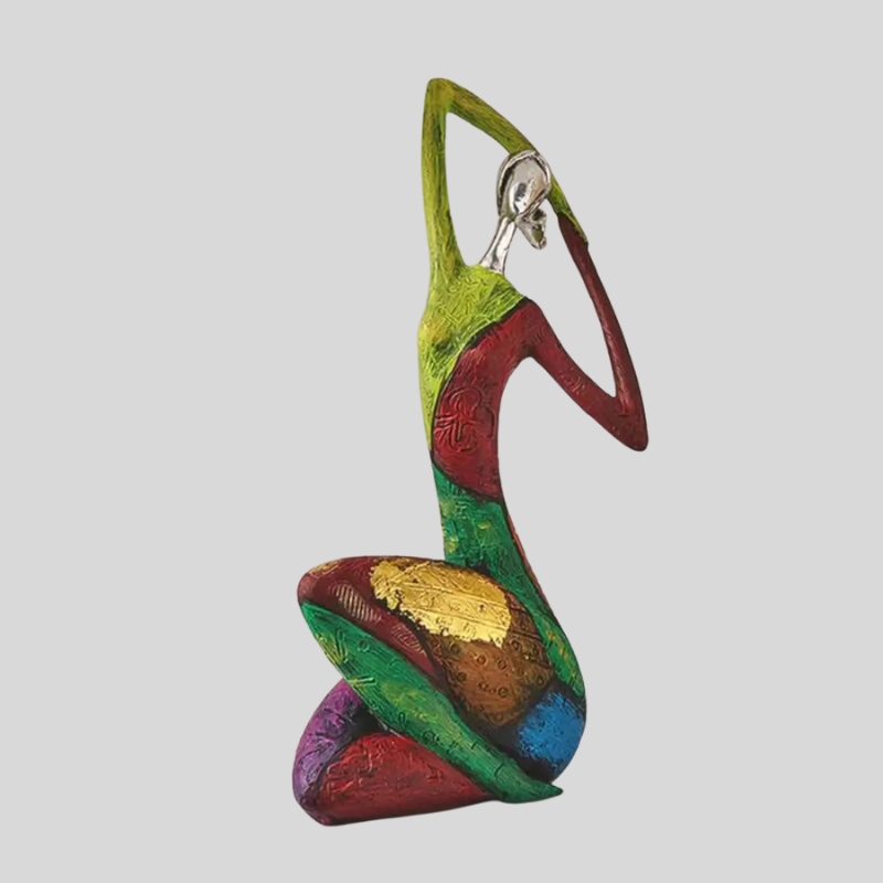 Abstrait | Sculpture En Résine Avec Détails Métalliques | Valuna