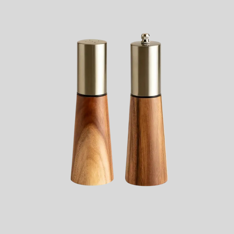 WoodPair | Ensemble Classique De Moulins À Sel Et Poivre En Bois Naturel Pour Cuisine Et Table | Valuna