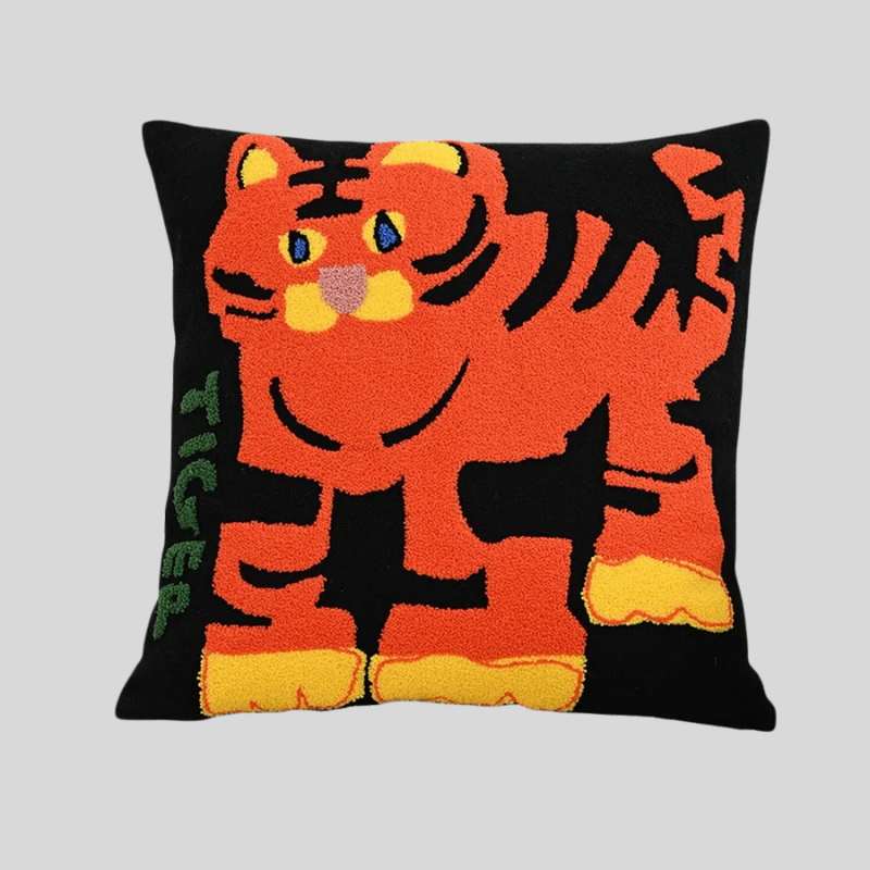 Animaux Brodés | Housse De Coussin Décorative Artisanale | Valuna