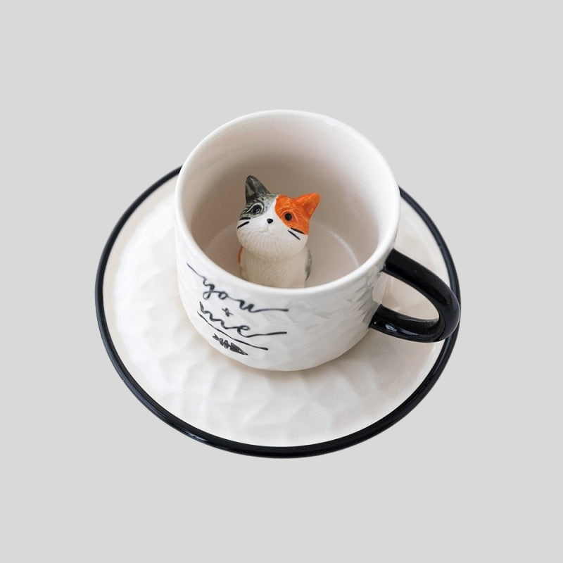 Chat Caché | Tasse En Céramique Originale Et Ludique | Valuna