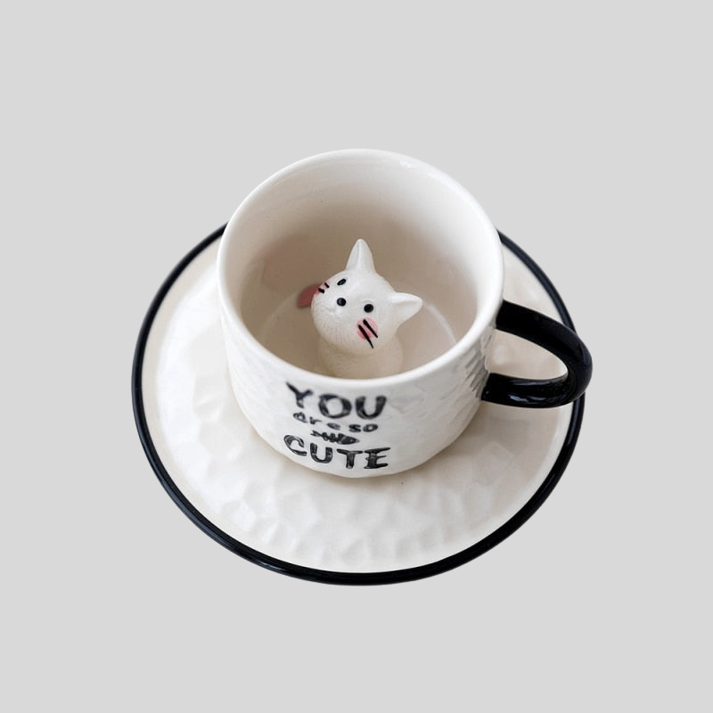 Chat Caché | Tasse En Céramique Originale Et Ludique | Valuna
