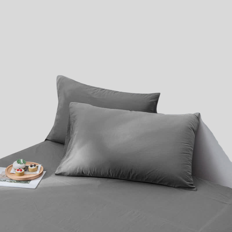 Coton Texturé | Ensemble De Taies D’Oreiller Subtil Et Confortable | Valuna