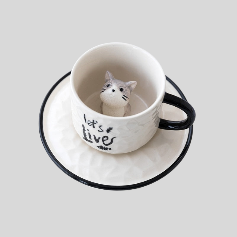 Chat Caché | Tasse En Céramique Originale Et Ludique | Valuna