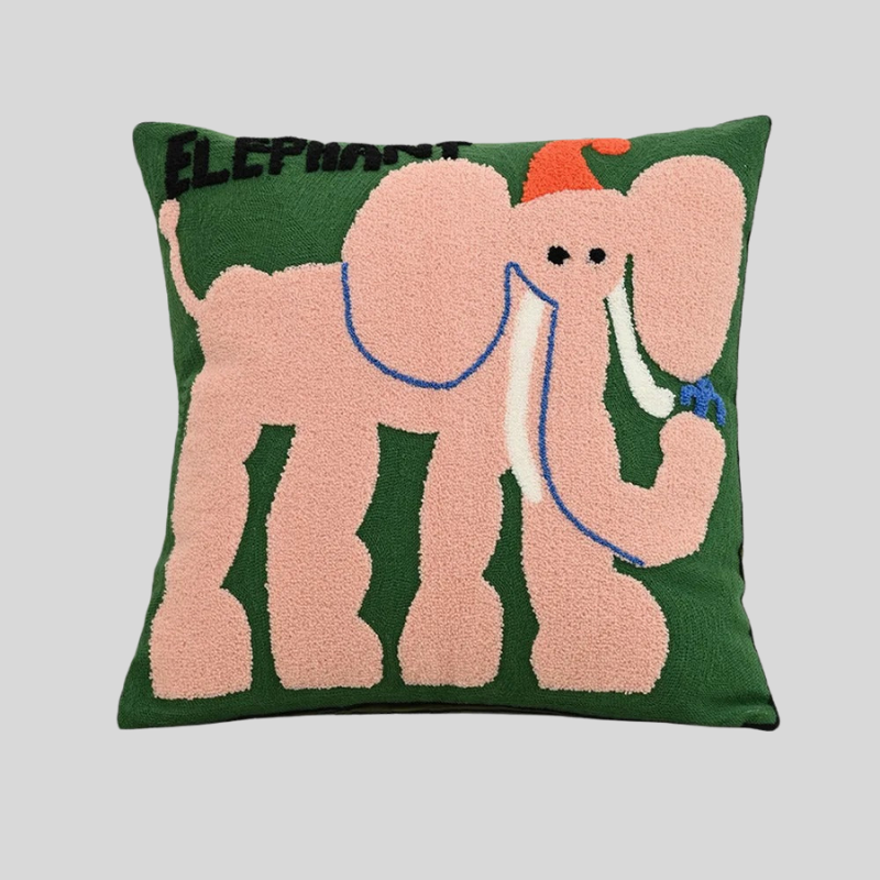 Animaux Brodés | Housse De Coussin Décorative Artisanale | Valuna