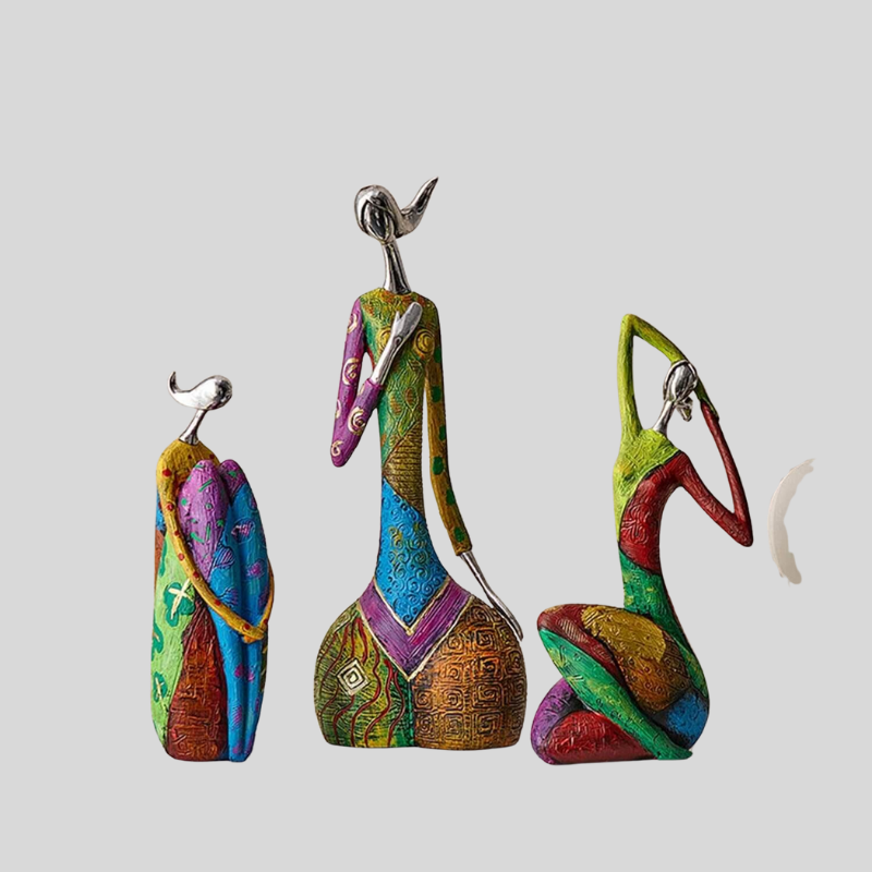 Abstrait | Sculpture En Résine Avec Détails Métalliques | Valuna