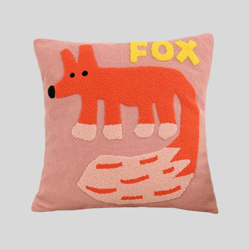 Animaux Brodés | Housse De Coussin Décorative Artisanale | Valuna