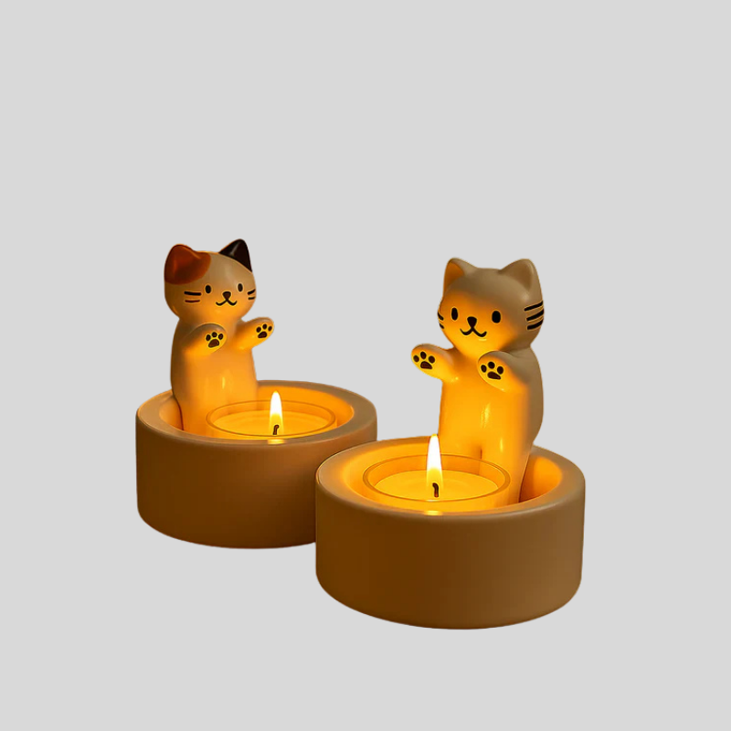 Bougeoir En Céramique En Forme De Chat - Valuna