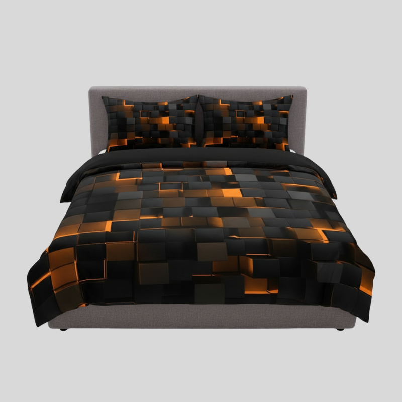 Raster Néon | Ensemble De Housse De Couette 3D Moderne Et Léger | Valuna