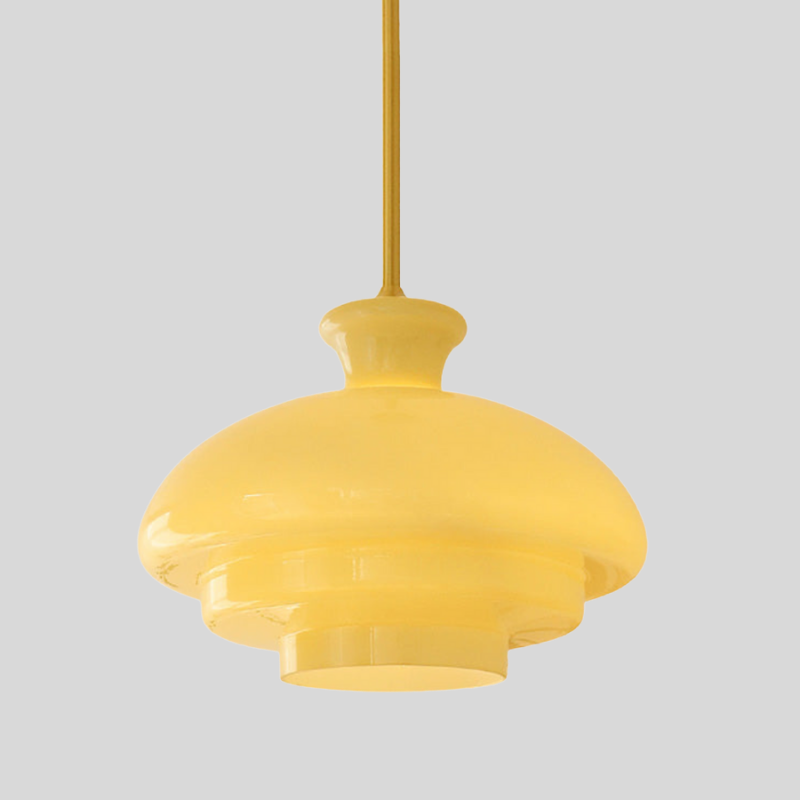 Suspension | Bauhaus en Verre Jaune Crème | Valuna