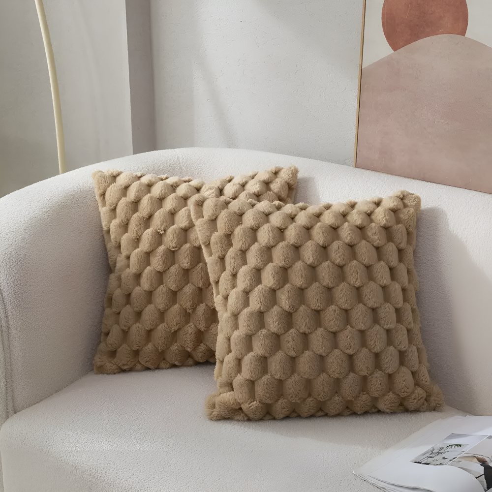 CozyWeave | Coussin Doux Luxueux avec Housse à Motifs Fuzzy | Valuna