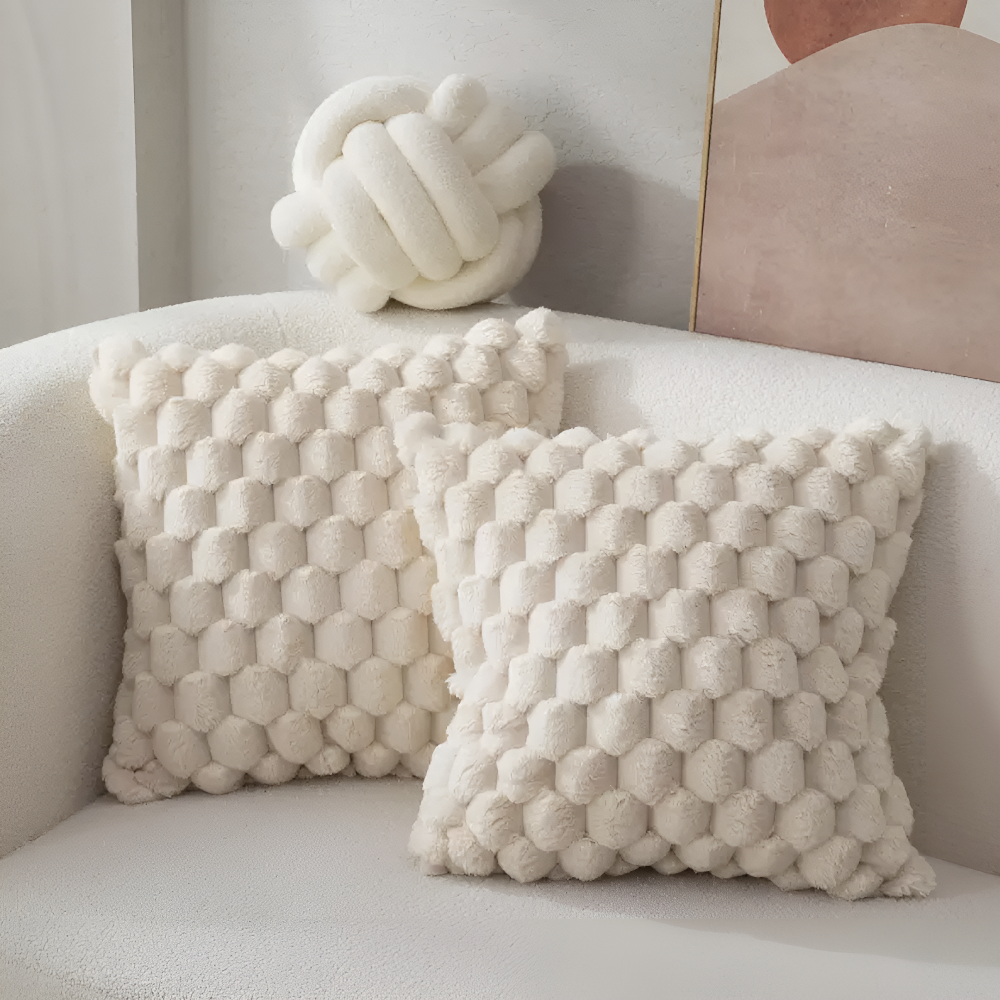 CozyWeave | Coussin Doux Luxueux avec Housse à Motifs Fuzzy | Valuna