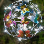 Lumière | Solaire Sphère Décorative Jardin avec Papillons | Valuna