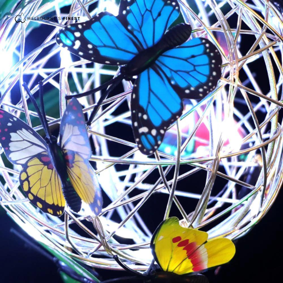 Lumière | Solaire Sphère Décorative Jardin avec Papillons | Valuna