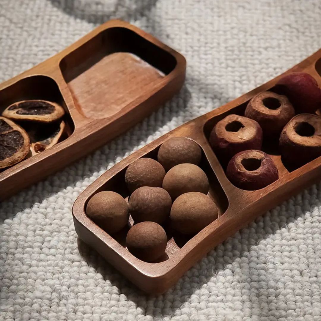 Minimaliste Plateau De Service En Bois Avec Compartiments - Valuna