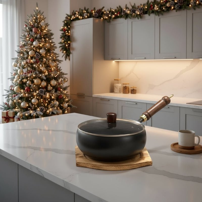 IronLuxon | Poêle En Fer Forgé Avec Poignée En Bois Et Couvercle En Option | Valuna