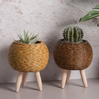 FauxRattan | Pot De Plante Rustique Fait Main – Panier À Fleurs Décoratif | Valuna
