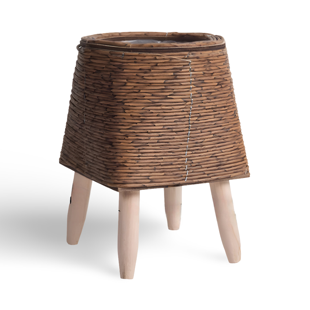 FauxRattan | Pot De Plante Rustique Fait Main – Panier À Fleurs Décoratif | Valuna