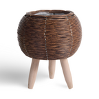 FauxRattan | Pot De Plante Rustique Fait Main – Panier À Fleurs Décoratif | Valuna