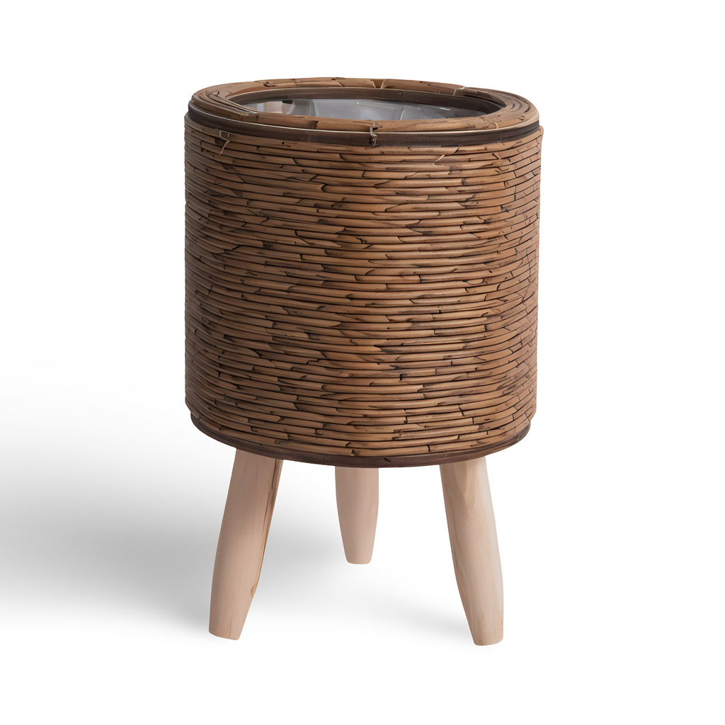 FauxRattan | Pot De Plante Rustique Fait Main – Panier À Fleurs Décoratif | Valuna