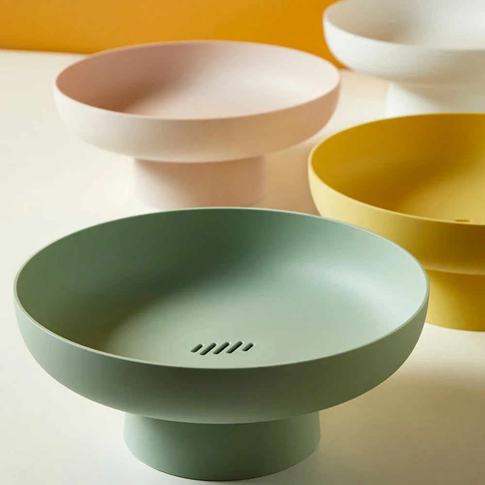 FruitFlow | Bol À Fruits Moderne Avec Égouttage Et Point Central Décoratif Pour Cuisine Et Table | Valuna