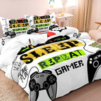 Ensemble De Literie Gamepad Housse En Microfibre Douce Pour Enfants Avec Fermeture Éclair - Valuna