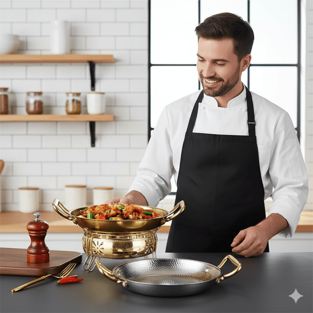 SteelChef | Casserole En Acier Inoxydable Martelé Pour Poêles, Sauces Et Cuisine Polyvalente | Valuna