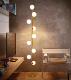 Lampe Sur Pied En Verre Avec Base En Marbre Ou Fer Forgé Et LED - Valuna