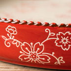 Plat à Four Céramique Sakura Peint à la Main | Motif Fleur de Cerisier | Valuna