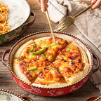 Plat à Four Céramique Sakura Peint à la Main | Motif Fleur de Cerisier | Valuna