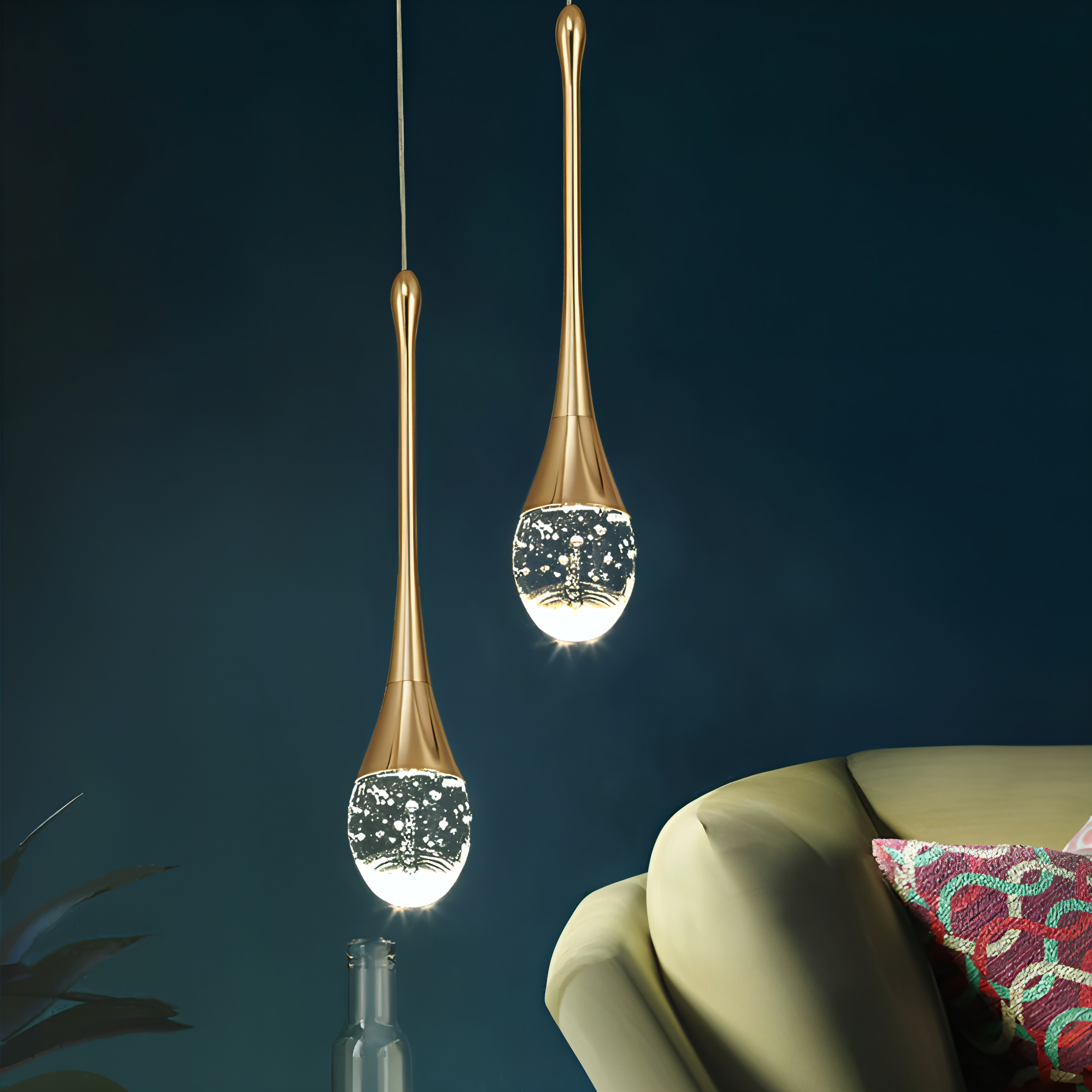 DropElegance | Lampe Suspension En Verre En Forme De Goutte – Élégance Pour Intérieur & Bureau | Valuna