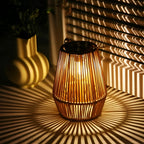 CageRattan Lampes Solaires | Lampes Solaires en Bambou - Lanterne Suspendue Étanche | Valuna